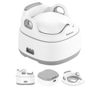 Kidiyana Orinal infantil 3 en 1, diseño de elefante, asiento de inodoro y taburete, estable y antideslizante, reductor de asiento con protección contra salpicaduras, ergonómico, fácil de limpiar, para