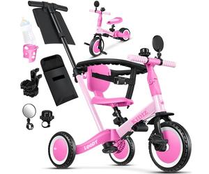 KIDIZ® 6en1 Bicicleta de Balance, Triciclo para niños de 1 año a 5 Años, Capacidad de Carga hasta 25kg, Incl. Manillar/Barra de Seguridad/Cinturón de Seguridad/Timbre/Espejo