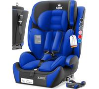 KIDIZ Asiento infantil para coche con Isofix grupo 1+2+3, 9-36 kg, cinturón de seguridad de 5 puntos, asiento para niños, reposacabezas ajustable, elevador de asiento de 1 a 12 años, estable y seguro