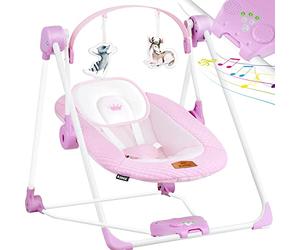 KIDIZ® Balancín bebé 5 velocidades plegable trona arco juegos sonidos naturales infantiles