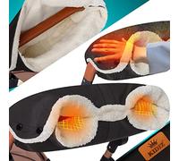 KIDIZ® Calentador de manos, guantes para cochecito, con material de felpa cálido, forro polar y algodón, interior, impermeable, resistente al viento, calentador de manos, tamaño universal para todos