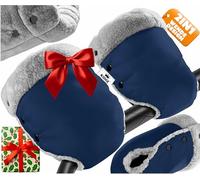 KIDIZ® Manoplas para cochecito de bebé con cálido material de felpa de forro polar e interior de algodón, resistente al agua, cortavientos, tamaño universal para todos los cochecitos