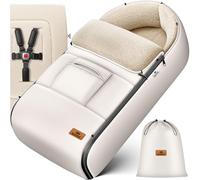 KIDIZ® Saco de Bebé de Invierno Con Cremallera, Peluche, Bolso, Manta Lavable para Cochecito Con Cabecera, Apto para Todos los Cochecitos (Beige)