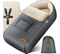 KIDIZ® Saco de bebé, saco de bebé de invierno con cremallera, saco de peluche, bolso, manta de bebé, cochecito lavable, con cabecera con cremallera, apto para todos los cochecitos, antracita