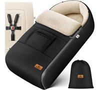 KIDIZ® Saco de bebé, saco de bebé de invierno con cremallera, saco de peluche, bolso, manta de bebé, cochecito lavable, con cabecera con cremallera, apto para todos los cochecitos (Schwarz)