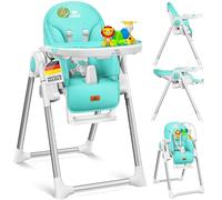 KIDIZ Trona 3 en 1, incluye barra de juegos y tumbona para bebé, asiento alto regulable 7 alturas, respaldo ajustable 0-36 meses