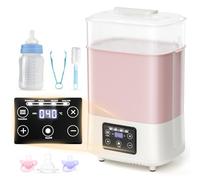 Kidken Esterilizador y secador de biberones grande con capacidad para 8 biberones y chupetes, esterilizador de vapor eléctrico 4 en 1 para biberones, extractores de leche, leche y calentadores de