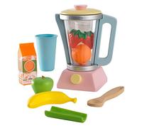 KidKraft Batidora de Vaso de Juguete de Madera Pastel con Frutas, Accesorios de Cocina de Juguete, Electrodomésticos Cocina para Jugar, Juguetes niños 3+ años (63377)