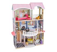 KidKraft Casa de muñecas de Madera Magnolia Mansion para muñecas con Muebles y Accesorios incluidos, Casita de Juguete con Ascensor y balcón, 3 Niveles de Juego, Juguetes niños y niñas 3 años (65907)