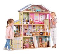 KidKraft Casa de muñecas de Madera Majestic Mansion para muñecas de 30 cm con Muebles y Accesorios, Casita de Juguete con Gato, Ascensor y Garaje, 4 Niveles de Juego (65252) Exclusivo en Amazon