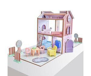 KidKraft Casa de muñecas de Madera Play & Store Cottage con Muebles y Accesorios para Mini muñecas de 12 cm, Casita para Miniature Figuras, Juguetes niños y niñas Desde 3 años (20510)