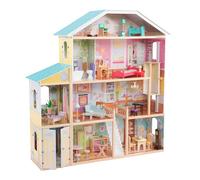 KidKraft Majestic Mansion Casa de munecas, de Madera | Gran casa XXL, 4 Plantas, 34 Accesorios, Muebles y Ascensor incluidos | Juegos de rol | Dimensiones totales: 132 x 35 x 135 cm.