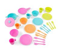 KidKraft Set de 27 Utensilios de Cocina de Juguete Neon, Juego Completo de Platos y Utensilios, Accesorios de Cocina Infantil, Juguetes niños 3+ años (63319)