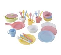 KidKraft Set de 27 Utensilios de Cocina de Juguete Pastel, Juego Completo de Platos y Utensilios, Accesorios de Cocina Infantil, Juguetes niños 3+ años (63027)