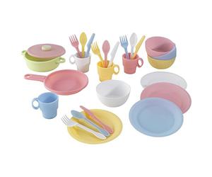 KidKraft Set de 27 Utensilios de Cocina de Juguete Pastel, Juego Completo de Platos y Utensilios, Accesorios de Cocina Infantil, Juguetes niños 3+ años (63027)