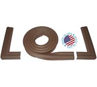 KidKusion Cojín de hogar extralargo | Fabricado en Estados Unidos | Marrón | 14.33 pies de Acolchado | Seguridad Infantil, Protector de Bordes y Esquinas, Parachoques de Chimenea a Prueba de bebés