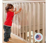 Kidkusion - Protector de barandilla para Interior y Exterior, Transparente, 152 cm