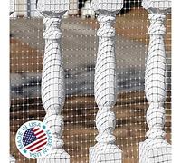 KidKusion Protector de Cubierta - 30 pies de Largo x 40 Pulgadas de Alto - Fabricado en Estados Unidos - Red de Seguridad para barandilla de terraza y balcón al Aire Libre - Transparente - Seguridad