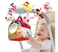 kidmance Juguetes 1 Niños Año, Juguete Sensorial Montessori de Granja para Bebés - Granero, Sonajeros, Animales en Algodón - Estimulante y Calmante - para 6 a 24 Meses