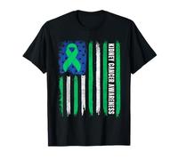 Kidney Cancer Awareness American Flag Survivor Support Chemo Camiseta
