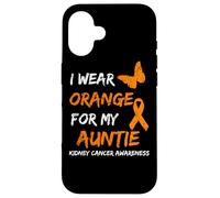 Kidney Cancer I Wear Orange For My Auntie Ribbon Carcasa para iPhone 16