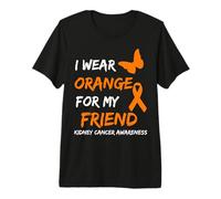 Kidney Cancer I Wear Orange For My Friend Ribbon Camiseta Premium