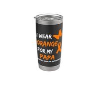 Kidney Cancer I Wear Orange For My Papa Ribbon Vaso térmico de acero inoxidable de doble pared