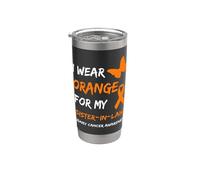 Kidney Cancer I Wear Orange For My Sister-in-law Ribbon Vaso térmico de acero inoxidable de doble pared