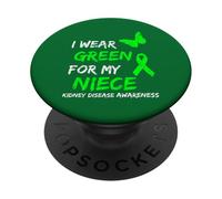 Kidney Disease I Wear Green For My Niece Ribbon PopSockets PopGrip Adhesivo