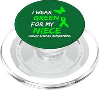Kidney Disease I Wear Green For My Niece Ribbon PopSockets PopGrip para MagSafe