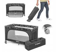 kidnort Grotta - Cuna de viaje plegable y compacta - Cuna de viaje y parque infantil desde el nacimiento hasta 15 kg, con ruedas, colchón y bolsa de transporte, entrada lateral con cremallera