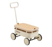 kidpop PULA-Wild - Carrito de Mano para niños 3 en 1, 2,5-8 años, Cubierta de Madera Desmontable y Manillar Ajustable, Regalos de cumpleaños Peso máximo 16 kg,Blanco