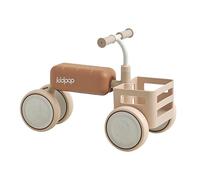 Kidpop Toast Balance Bike/Baby Walker, convertible Push Rider, Tri-Frame antivuelco, asiento desmontable, cesta de grado alimenticio, adecuado para bebés de 10 a 36 meses, color beige