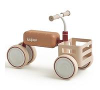 Kidpop Toast Bicicleta sin Pedales, Bicicleta de Equilibrio, Juguete Bebés de 10 a 36 Meses, 4 Ruedas de EVA, Cesta extraíble Apta para Alimentos, Asiento Desmontable, Rojo
