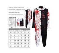 (Kids 110cm,Clown Men's (With Blood))Halloween Costume Suits Terrifier 2 Art the Clown Cosplay Jumpsuit Carnival Gift