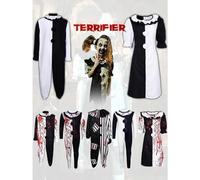 (Kids 140cm,Clown Women's (No Blood))Halloween Costume Suits Terrifier 2 Art the Clown Cosplay Jumpsuit Carnival Gift