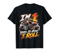 Kids 1st Birthday Monster Truck 1 Yrs Old Boy Theme Party Camiseta