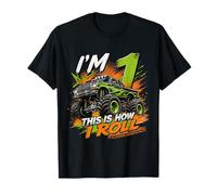 Kids 1st Birthday Monster Truck 1 Yrs Old Boy Theme Party Camiseta