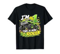 Kids 1st Birthday Monster Truck 1 Yrs Old Boy Theme Party Camiseta