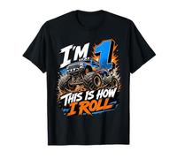 Kids 1st Birthday Monster Truck 1 Yrs Old Boy Theme Party Camiseta