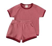 Kids 2026 Summer Sets Toddler Boy Girl Outfits Korean Style Short Sleeve T-Shirt Shorts 2 Piece Sets Baby Clothes 9M 7Y (2-3 Years)