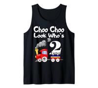 Kids 2nd Birthday Boy Carter Choo Choo Train 2 Year Old Camiseta sin Mangas