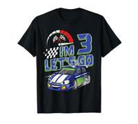 Kids 3rd Birthday Racing Car Gifts 3 Year Old Boys Party Camiseta