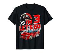 Kids 3rd Birthday Racing Car Gifts 3 Year Old Boys Party Camiseta