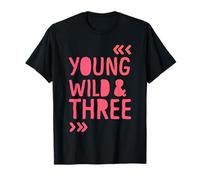 Kids 3rd Birthday Young Wild and Three Girls Camiseta