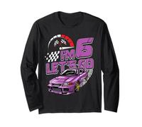 Kids 6th Birthday Racing Car Gifts 6 Year Old Boys Party Manga Larga