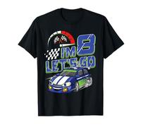 Kids 8th Birthday Racing Car Gifts 8 Year Old Boys Party Camiseta