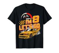 Kids 8th Birthday Racing Car Gifts 8 Year Old Boys Party Camiseta