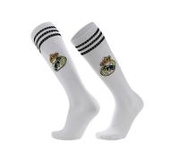 Kids Above Knee Football Socks Training Sports Socks Boys Students Long Tube Socks (White Real Madrid 30-37 yards)