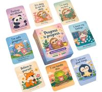 Kids Affirmation Cards, Cute Daily Encouragement Cards, 4.84x0.79 Inches Inspirational Set, Positive Thinking Tool with Vibrant Illustration, Mindfulness Meditation Gear for Home School Birthday Party